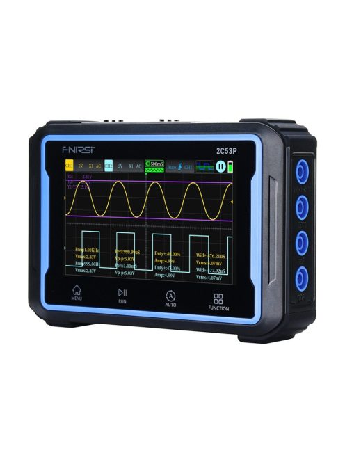 Hordozható 3 az 1-ben FNIRSI 2C53P 4,3" érintőképernyős oszcilloszkóp