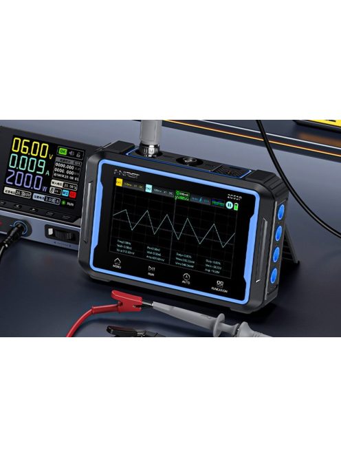 Hordozható 3 az 1-ben FNIRSI 2C53P 4,3" érintőképernyős oszcilloszkóp