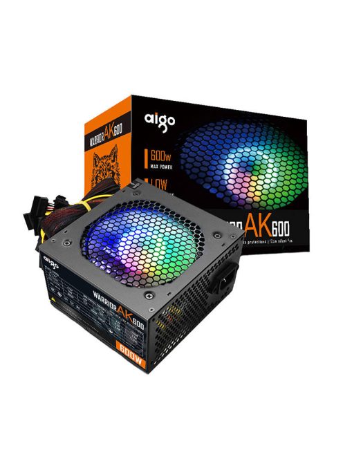 RGB számítógépes tápegység az Aigo AK600 fekete