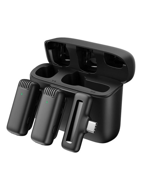 APEXEL APL-MIC008 USB-C mikrofon töltőtokkal, 2 db