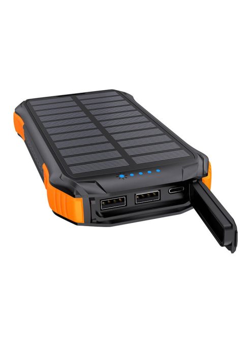 Choetech B658 Solar power bank 2x USB 10000mAh Qi 5W (black-orange)