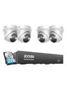 IP kamera ZOSI C225 4 db WiFi 5MP + NVR 8ch + 2TB HDD