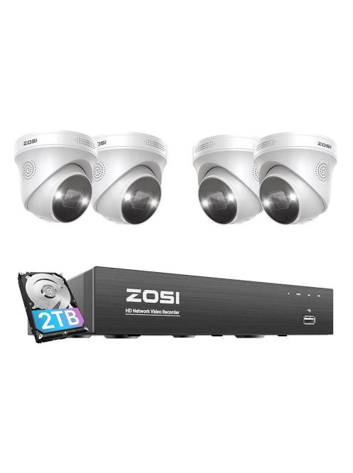 IP kamera ZOSI C225 4 db WiFi 5MP + NVR 8ch + 2TB HDD