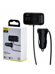   Baseus S-16 Autós Bluetooth MP3-lejátszó + töltő, T alakú, OS fekete