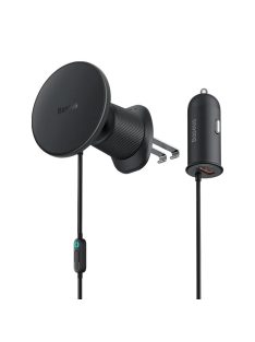   Baseus CW01 mágneses autós telefontartó szellőzőrácshoz USB-A töltővel, 15W + 25W