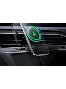 Baseus CW01 mágneses autós telefontartó szellőzőrácshoz USB-A töltővel, 15W + 25W
