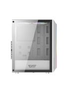 Darkflash DK151 LED-es számítógépház + 3 RGB ventilátor fehér