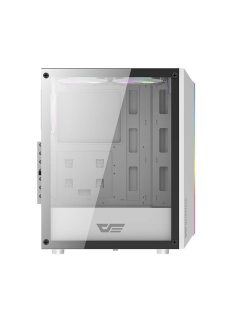   Darkflash DK151 LED-es számítógépház + 3 RGB ventilátor fehér