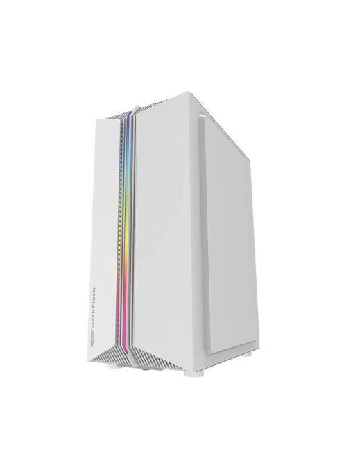 Darkflash DK151 LED-es számítógépház + 3 RGB ventilátor fehér