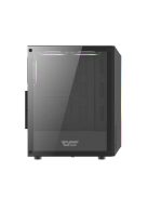 Darkflash DK151 LED-es számítógépház + 3 RGB ventilátor fekete