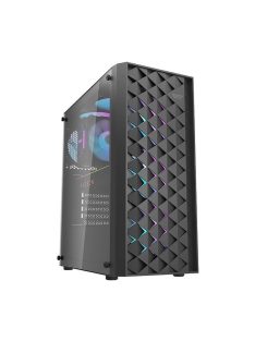   Darkflash DK351 számítógépház + 4 RGB ventilátor fekete