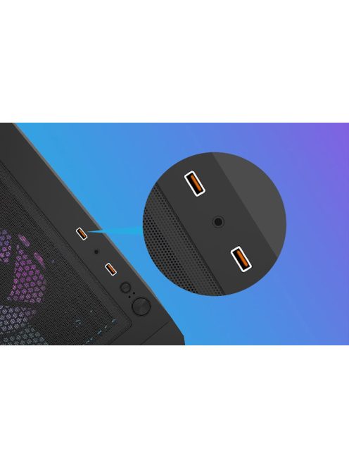 Darkflash DK351 számítógépház + 4 RGB ventilátor fekete