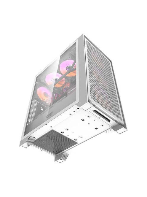Darkflash DRX70 Mesh számítógépház + 4 RGB ventilátor fehér