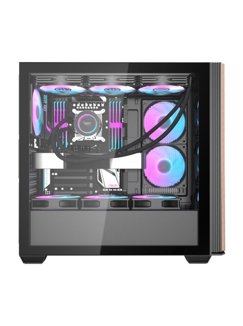 Darkflash DS900WS számítógépház + 4 ventilátor fekete