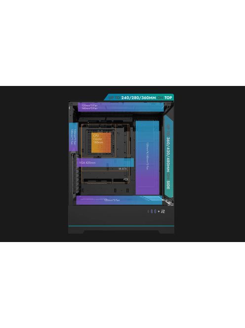 Darkflash DY451L PRO számítógépház ventilátorral fekete