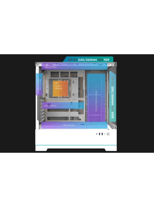 Darkflash DY451 PRO számítógépház + 1 ventilátor fehér