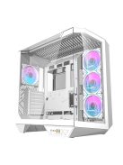 Darkflash DY470 számítógépház (fehér) + 4 ventilátor + GPU konzol
