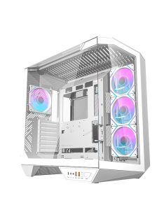   Darkflash DY470 számítógépház (fehér) + 4 ventilátor + GPU konzol