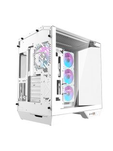   Darkflash DY470 számítógépház (fehér) + 4 ventilátor + GPU konzol