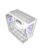Darkflash DY470 számítógépház (fehér) + 4 ventilátor + GPU konzol