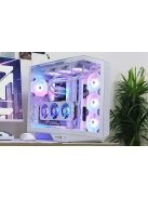 Darkflash DY470 számítógépház (fehér) + 4 ventilátor + GPU konzol