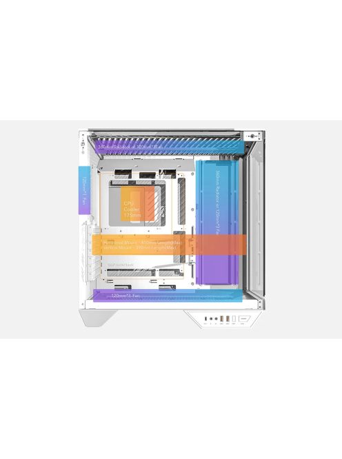 Darkflash DY470 számítógépház + 4 ventilátor fehér