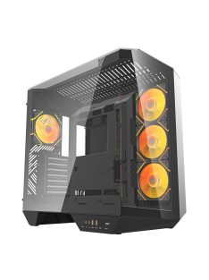   Darkflash DY470 számítógépház (fekete) + 4 ventilátor + GPU konzol