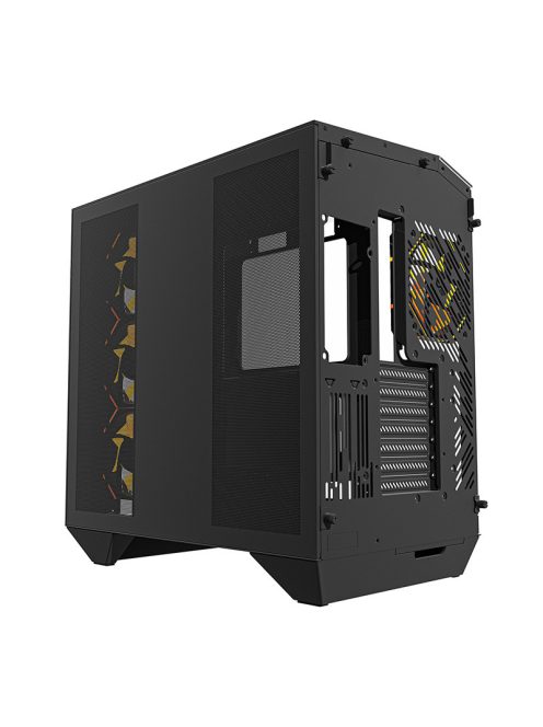 Darkflash DY470 számítógépház (fekete) + 4 ventilátor + GPU konzol