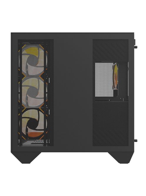Darkflash DY470 számítógépház (fekete) + 4 ventilátor + GPU konzol