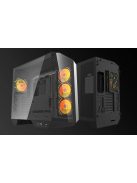 Darkflash DY470 számítógépház (fekete) + 4 ventilátor + GPU konzol