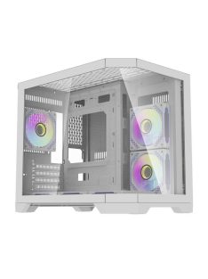   Darkflash FT418 számítógépház + 6 ARGB ventilátor fehér