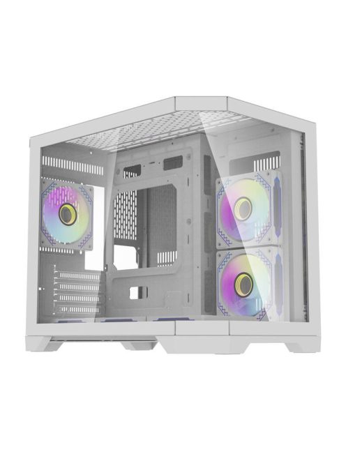 Darkflash FT418 számítógépház + 6 ARGB ventilátor fehér