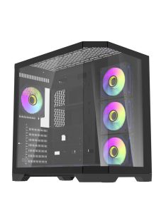   Darkflash FT418 PRO számítógépház + 7 ARGB ventilátor (fekete