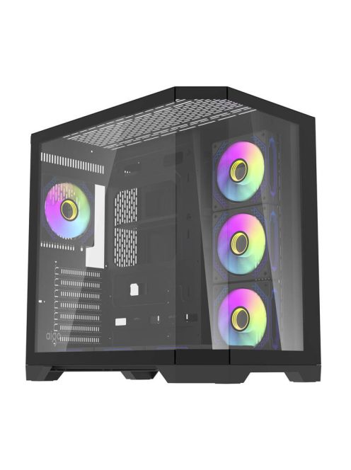 Darkflash FT418 PRO számítógépház + 7 ARGB ventilátor (fekete