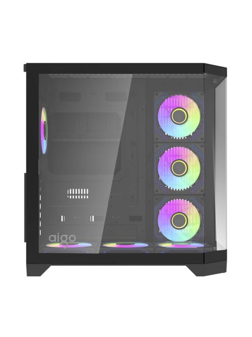 Darkflash FT418 PRO számítógépház + 7 ARGB ventilátor (fekete