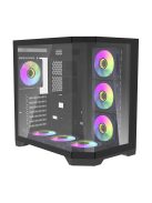 Darkflash FT418 PRO számítógépház + 7 ARGB ventilátor (fekete
