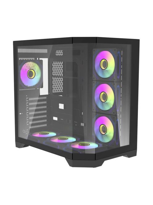 Darkflash FT418 PRO számítógépház + 7 ARGB ventilátor (fekete