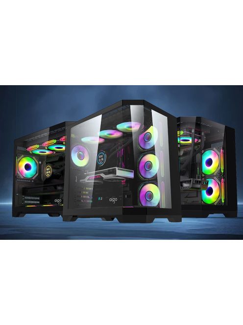 Darkflash FT418 PRO számítógépház + 7 ARGB ventilátor (fekete