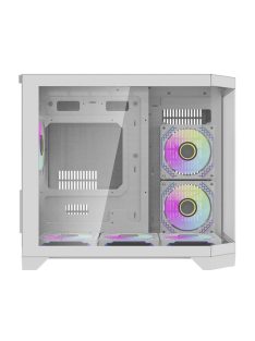   Darkflash FT418 számítógépház + 6 ARGB ventilátor fehér