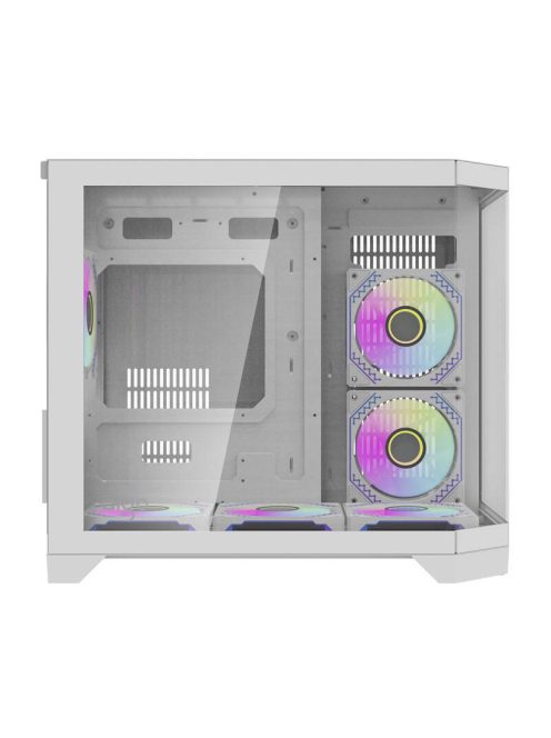 Darkflash FT418 számítógépház + 6 ARGB ventilátor fehér