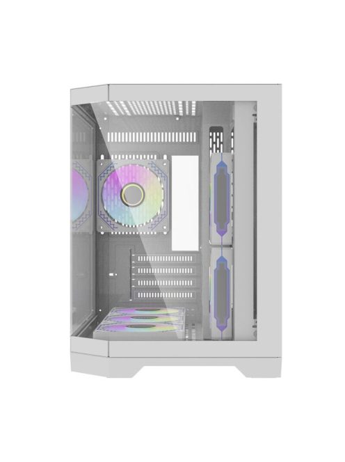 Darkflash FT418 számítógépház + 6 ARGB ventilátor fehér
