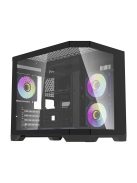 Darflash FT418 számítógépház + 6 ARGB ventilátor fekete