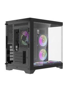   Darflash FT418 számítógépház + 6 ARGB ventilátor fekete