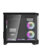 Darflash FT418 számítógépház + 6 ARGB ventilátor fekete