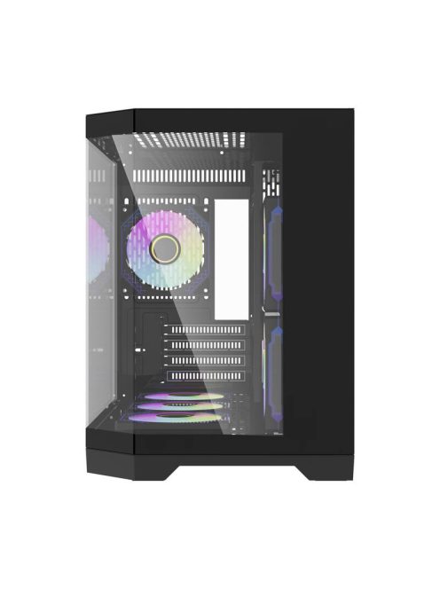 Darflash FT418 számítógépház + 6 ARGB ventilátor fekete