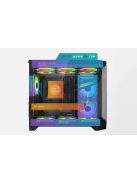 Darflash FT418 számítógépház + 6 ARGB ventilátor fekete
