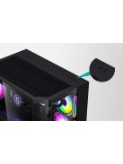 Darflash FT418 számítógépház + 6 ARGB ventilátor fekete
