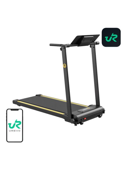 UREVO Foldi Mini összecsukható elektromos futópad fekete és narancssárga
