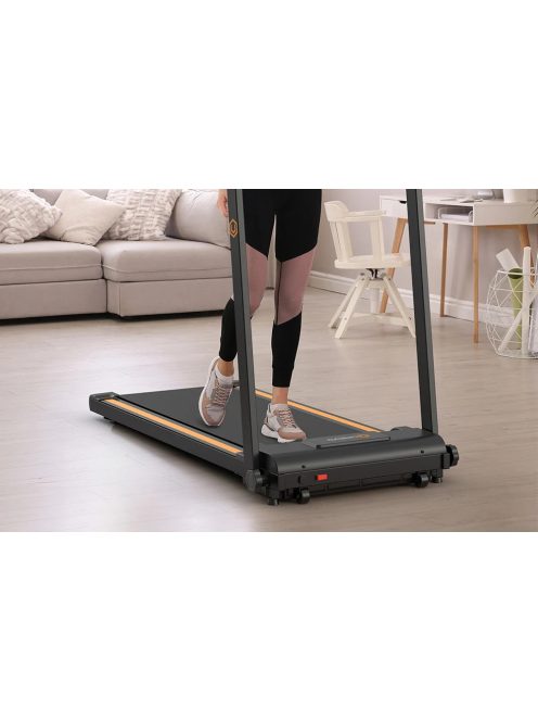 UREVO Foldi Mini összecsukható elektromos futópad fekete és narancssárga