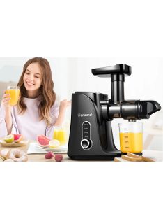   AMZCHEF Hidegen sajtoló, lassú zöldség-gyümölcsprés fekete